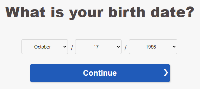 Fill out your date of birth.