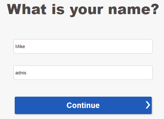 Fill your name in the option given.